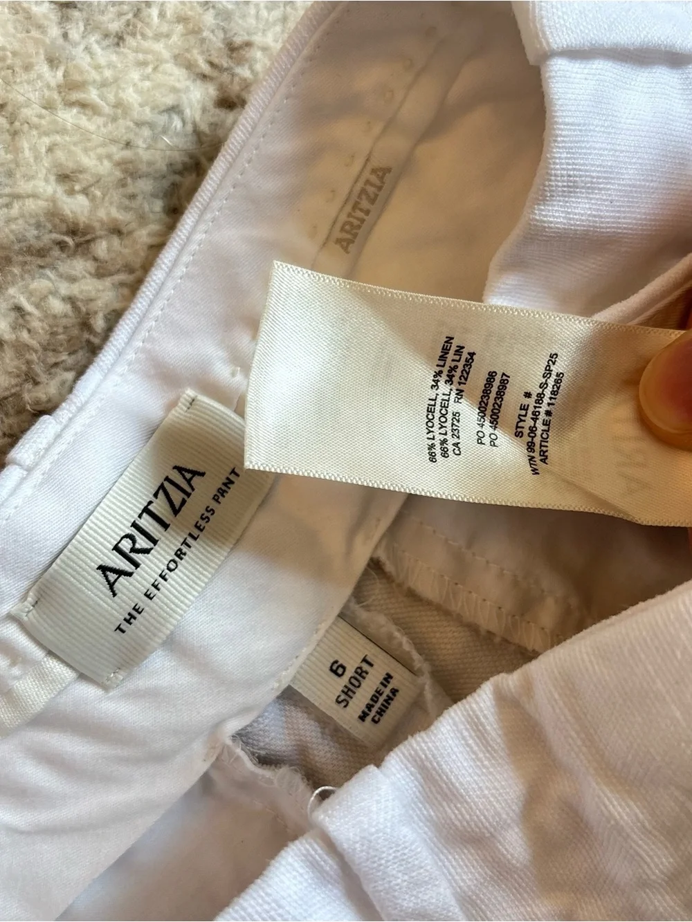Aritzia The Effortless Pant CruiseLinen Trouser Tailored Relaxed High-Rise White